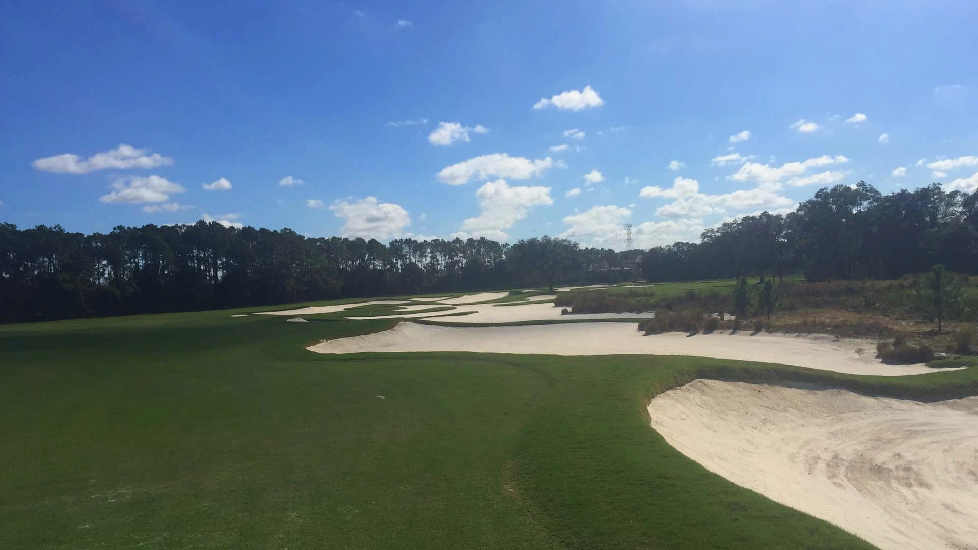 Photo of a sand bunker installed by Westscapes Golf Construction on Florida golf course.