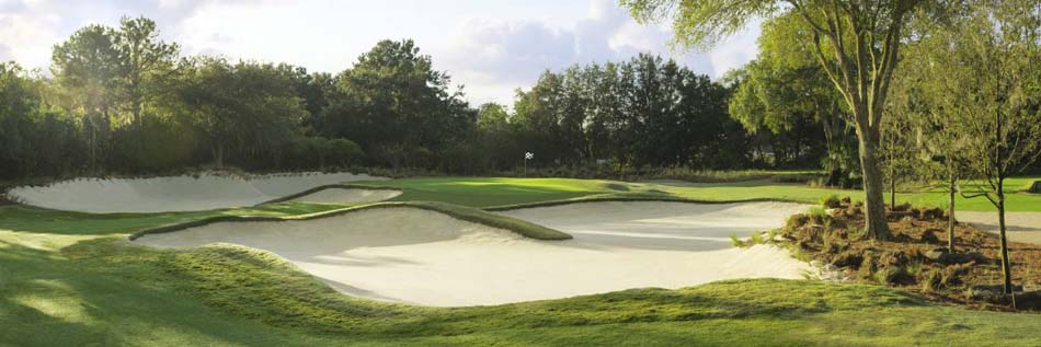 New golf course design with sand bunkers by Westscapes Golf Construction.